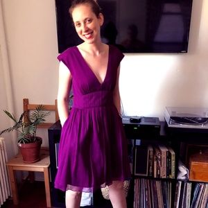 J. Crew Silk Chiffon Abigail dress in spiced wine